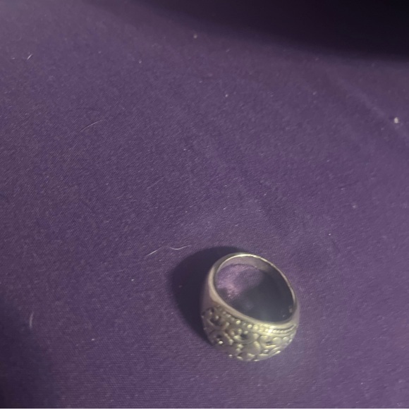 Sterling silver vintage Texture Dome Ring Size 6.5 - Picture 4 of 5